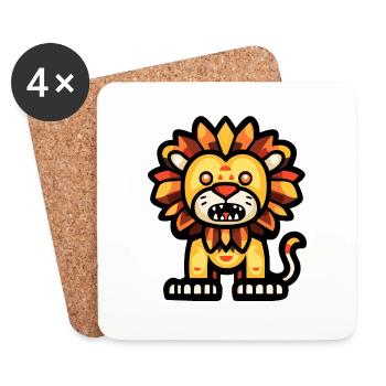 Lion Halloween Animal - Coasters (set of 4) - white - Front