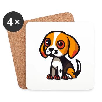 Beagle Hund Halloween Tier - Untersetzer (4er-Set) - Weiß - Vorne