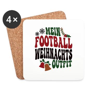 Footballer Weihnachten Footballspieler Spieler - Untersetzer (4er-Set) - Weiß - Vorne