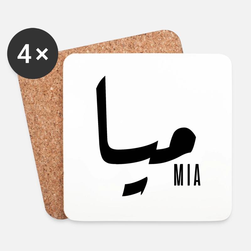 Mia-Name auf Arabisch - Untersetzer (4er-Set) - Weiß