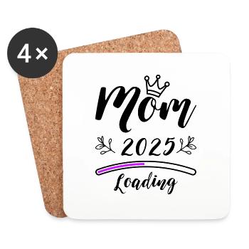 Mama 2025 Maman Chargement - Dessous de verre (lot de 4) - blanc - Devant