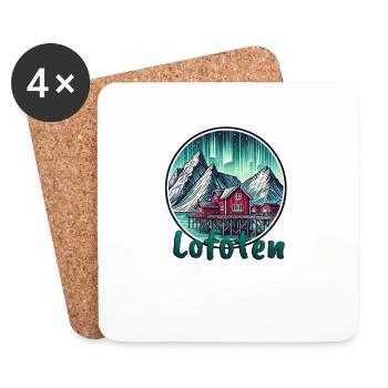Lofoten Northern Lights Norway Scandinavia - Coasters (set of 4) - white - Front