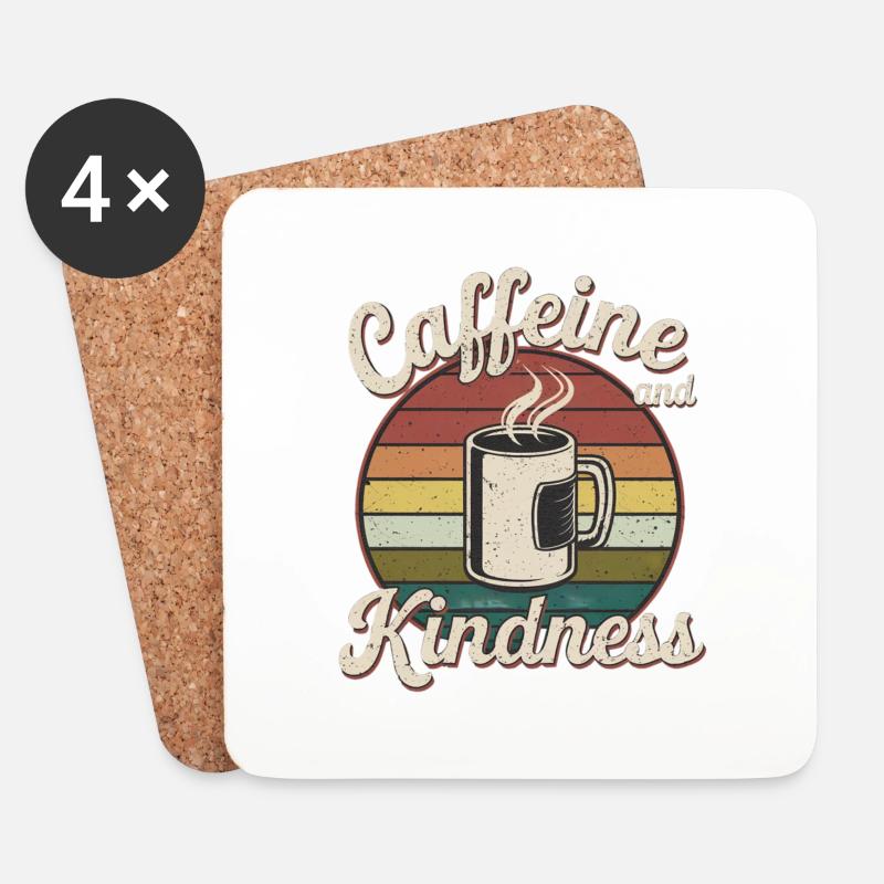 Caffeine And Kindness 12 - Untersetzer (4er-Set) - Weiß