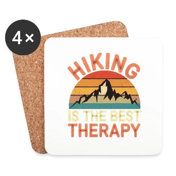 Hiking Is The Best Therapy 14 - Untersetzer (4er-Set) - Weiß - Vorne