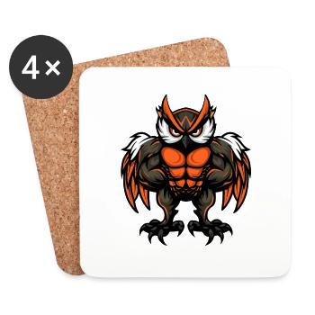Owl Muscles Fitness - Dessous de verre (lot de 4) - blanc - Devant
