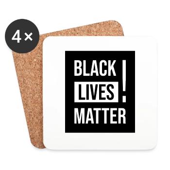 Black Lives Matter Design Shirt - Coasters (set of 4) - white - Front