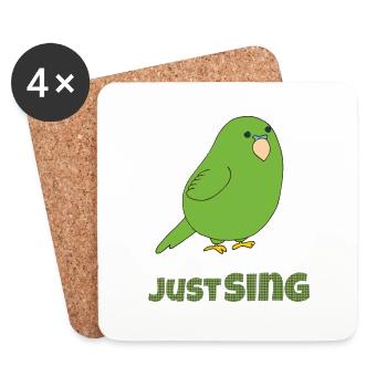 wellensittich just sing - Untersetzer (4er-Set) - Weiß - Vorne