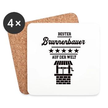 Brunnenbauer Bester Handwerker Brunnenbau - Untersetzer (4er-Set) - Weiß - Vorne