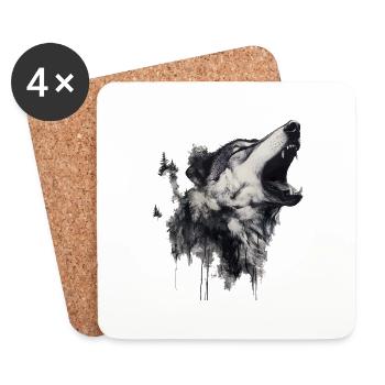 Die Wolfsangst, ein komplexes Phänomen - Untersetzer (4er-Set) - Weiß - Vorne