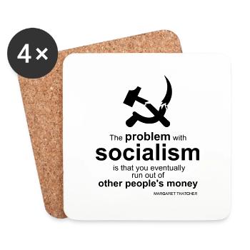 Quote Socialism Thatcher - Untersetzer (4er-Set) - Weiß - Vorne