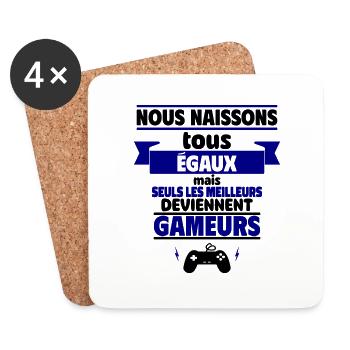 les meilleurs deviennent gameurs - Dessous de verre (lot de 4) - blanc - Devant