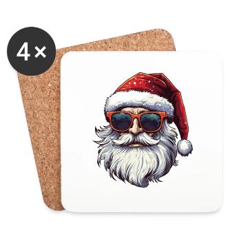 Cool Santa Claus with sunglasses - Coasters (set of 4) - white - Front