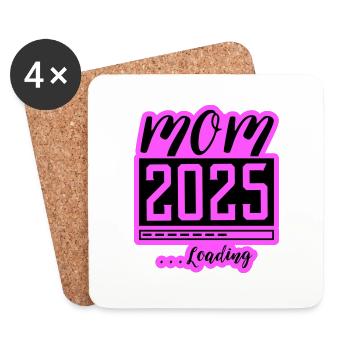 Maman 2025 Chargement Maman Grossesse - Dessous de verre (lot de 4) - blanc - Devant