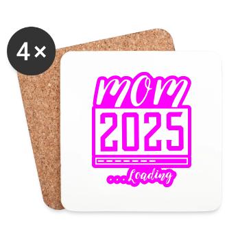 Maman 2025 Chargement Maman Grossesse - Dessous de verre (lot de 4) - blanc - Devant