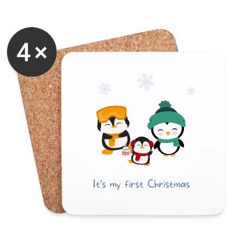 First Christmas with Baby - Untersetzer (4er-Set) - Weiß - Vorne