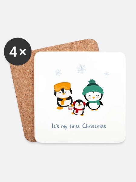 First Christmas with Baby - Untersetzer (4er-Set) - Weiß