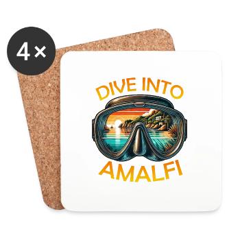 Amalfi Coast Snorkeling Diving Holidays - Coasters (set of 4) - white - Front