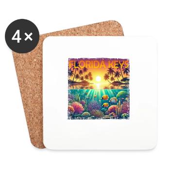 Florida Keys Taucher Schnorcheln Korallenriff - Untersetzer (4er-Set) - Weiß - Vorne