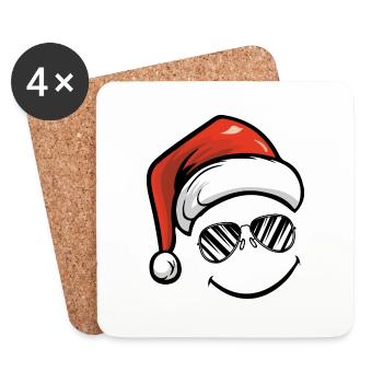 Smileface Nikolaus - Untersetzer (4er-Set) - Weiß - Vorne