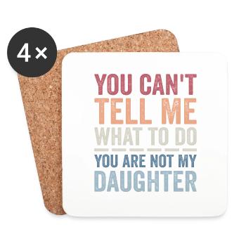 Funny Dad Tee For Father Daddy Papa From Daughter - Dessous de verre (lot de 4) - blanc - Devant