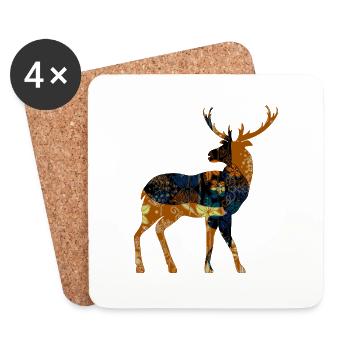 Deer - Coasters (set of 4) - white - Front
