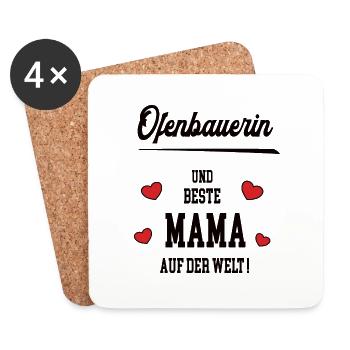 Mama Ofenbauerin Muttertag Geburtstag Mutter - Untersetzer (4er-Set) - Weiß - Vorne