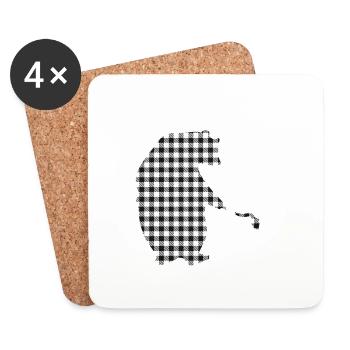 Grand frère ours - Dessous de verre (lot de 4) - blanc - Devant