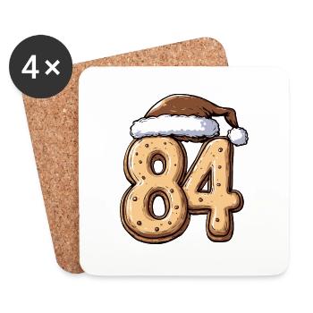Biscuit de Noël à 84 chiffres - Dessous de verre (lot de 4) - blanc - Devant