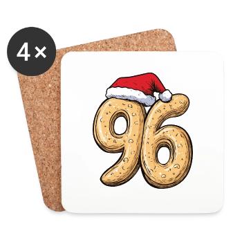 Biscuit de Noël à 96 chiffres - Dessous de verre (lot de 4) - blanc - Devant