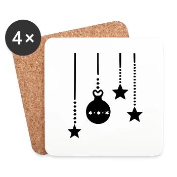 Hanging Christmas decorations - Coasters (set of 4) - white - Front