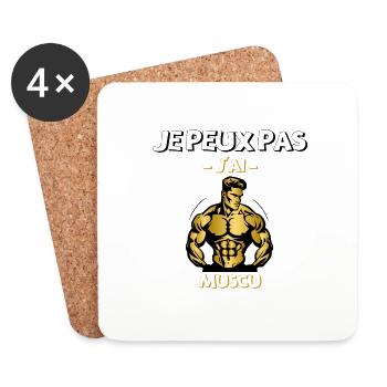 I can't I have muscled - Coasters (set of 4) - white - Front