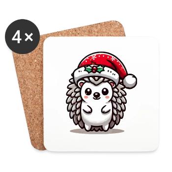 Igel - Untersetzer (4er-Set) - Weiß - Vorne