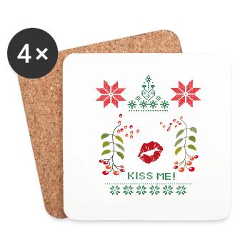 Mistletoe Christmas - Coasters (set of 4) - white - Front