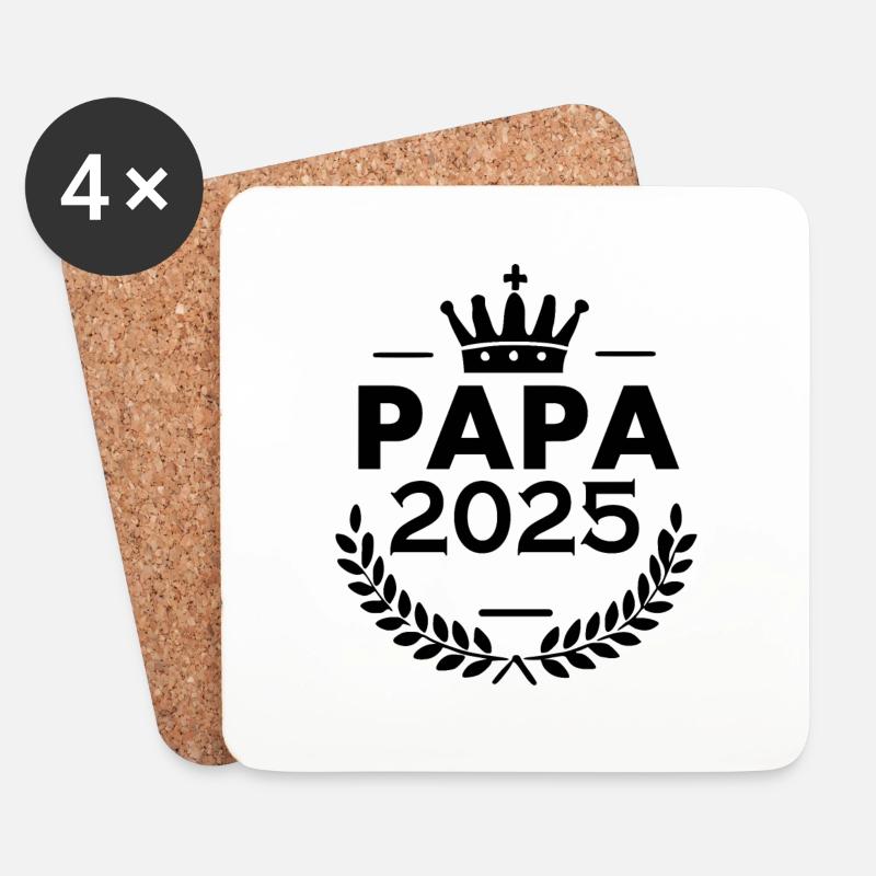 Papa 2025 - Untersetzer (4er-Set) - Weiß