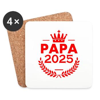 Papa 2025 - Untersetzer (4er-Set) - Weiß - Vorne