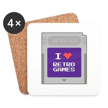 Retro Boy - Ich liebe Retrogames - Untersetzer (4er-Set) - Weiß - Vorne