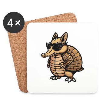 Armadillo Comic Cool - Coasters (set of 4) - white - Front