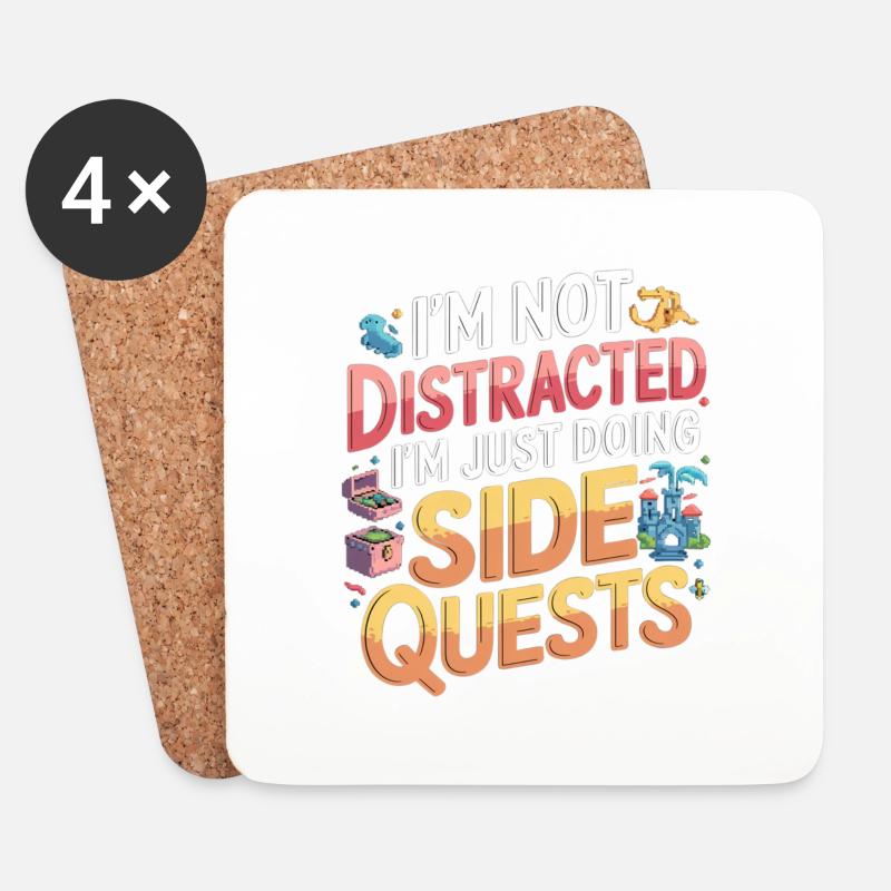 I'm Not Distracted I'm Just Doing Side Quests 9 - Untersetzer (4er-Set) - Weiß