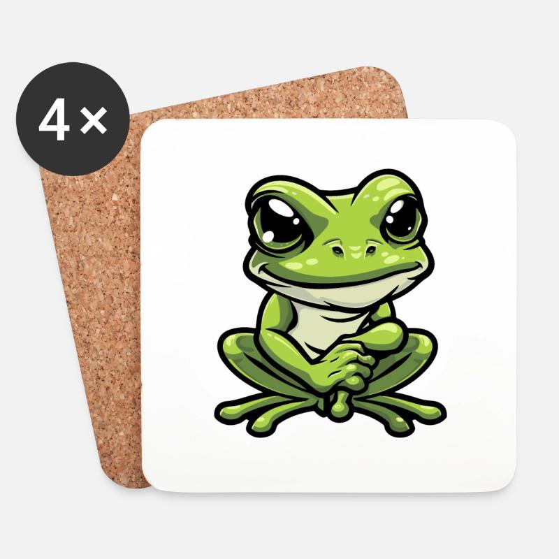 Frog Comic - Coasters (set of 4) - white