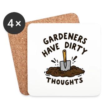 Gardeners Have Dirty Thoughts - Coasters (set of 4) - white - Front