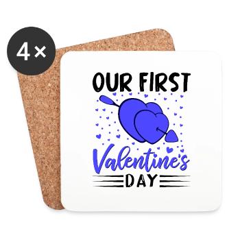 xoxo love you amore Blumen Frauen Valentinstag 14 - Untersetzer (4er-Set) - Weiß - Vorne