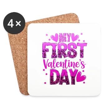 xoxo love you amore Blumen Frauen Valentinstag 14 - Untersetzer (4er-Set) - Weiß - Vorne