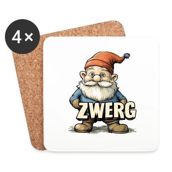 Garden gnome - Coasters (set of 4) - white - Front