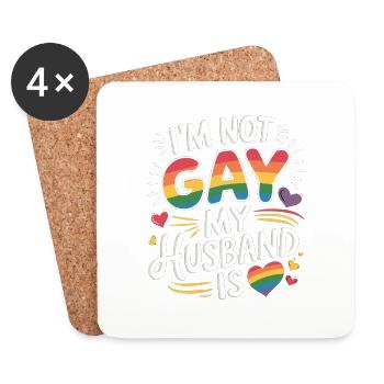 I'm Not Gay My Husband Is 19 - Untersetzer (4er-Set) - Weiß - Vorne