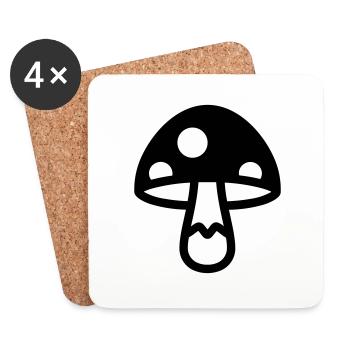 Pilz - Untersetzer (4er-Set) - Weiß - Vorne