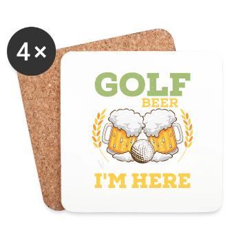 Golf And Beer That's Why I'm Here Golfer Hobby - Coasters (set of 4) - white - Front