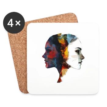 Le côté obscur dans la personnalité - Dessous de verre (lot de 4) - blanc - Devant