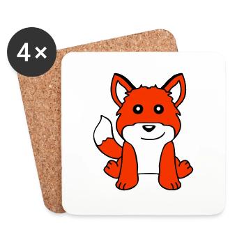 Fox Red Fox Wild Animal Clever Forest Inhabitants - Coasters (set of 4) - white - Front