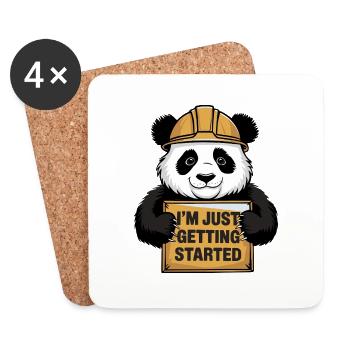 Je commence tout juste Panda - Dessous de verre (lot de 4) - blanc - Devant