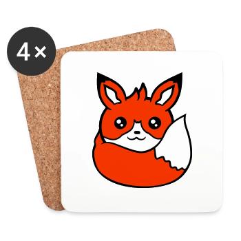 Fox Red Fox Wild Animal Clever Forest Inhabitants - Coasters (set of 4) - white - Front